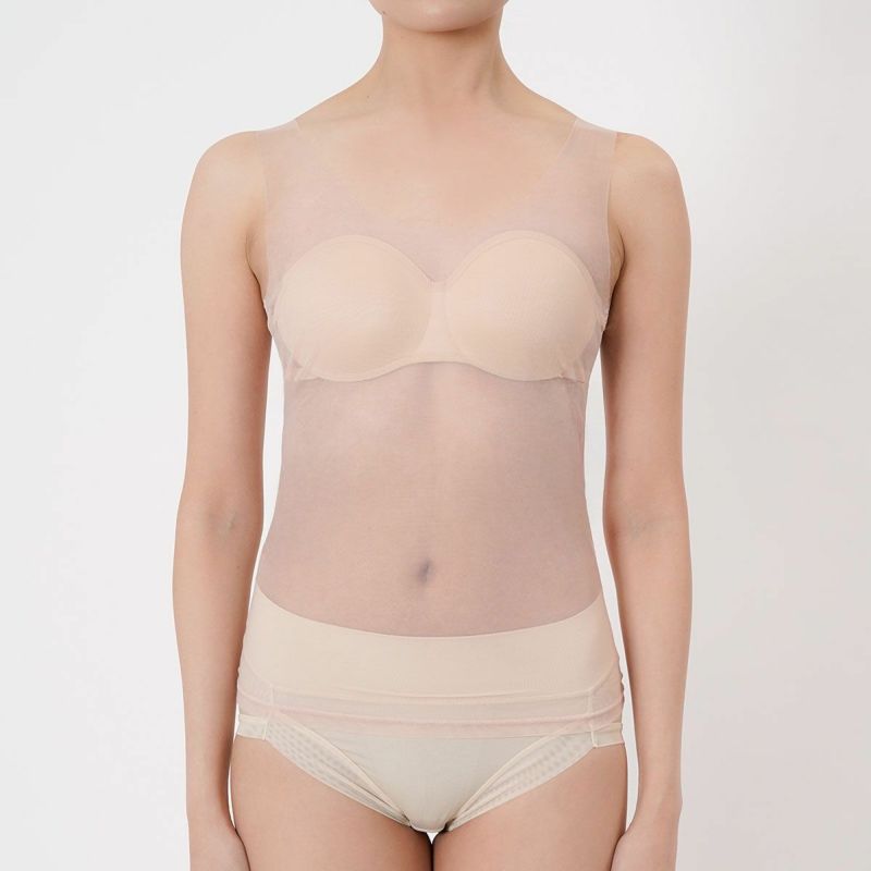 【話題熱銷】福助 SKIN TONE 無痕美肌感內衣|吸濕速乾×胸墊一體|開背/透膚上衣對策|日本熱銷背心內搭|女用內衣 M/L/LL 尺寸