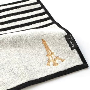 【agnes b. 法式閃耀大判毛巾手帕|28cm × 28cm|巴黎鐵塔亮片款|附原裝精美包裝】