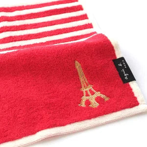 【agnes b. 法式閃耀大判毛巾手帕|28cm × 28cm|巴黎鐵塔亮片款|附原裝精美包裝】
