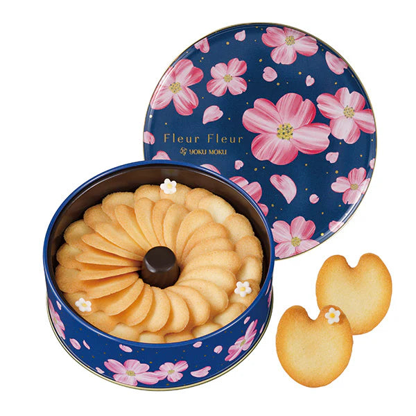 【YOKU MOKU】フルール・フルール 花朵薄酥餅禮盒|原味+宇治抹茶 2款 精緻鐵盒裝 日本直送台灣
