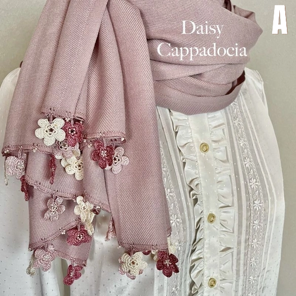 日本職人手作🌸【花開在肩上的溫柔】刺繡花朵羊絨披肩|土耳其Oya手工鉤花×高質感Pashmina|冬季仙女必備單品💐