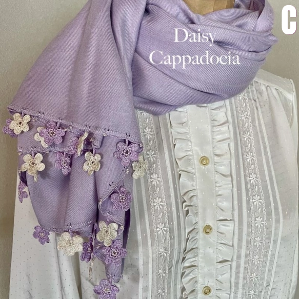 日本職人手作🌸【花開在肩上的溫柔】刺繡花朵羊絨披肩|土耳其Oya手工鉤花×高質感Pashmina|冬季仙女必備單品💐