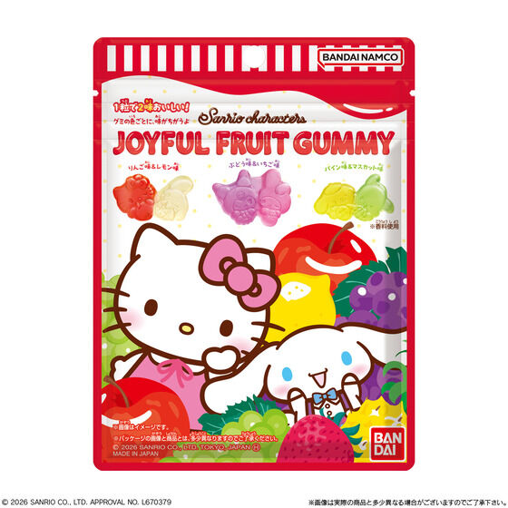 日本BANDAI×Sanrio聯名|JOYFUL FRUIT GUMMY 酷洛米美樂蒂水果軟糖(隨機款)