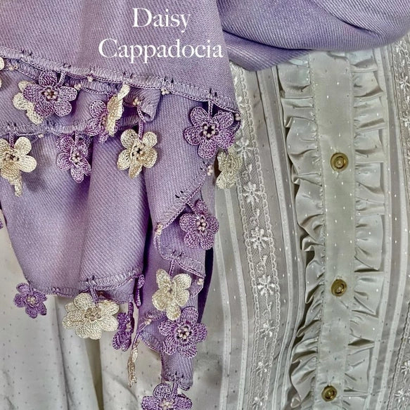 日本職人手作🌸【花開在肩上的溫柔】刺繡花朵羊絨披肩|土耳其Oya手工鉤花×高質感Pashmina|冬季仙女必備單品💐