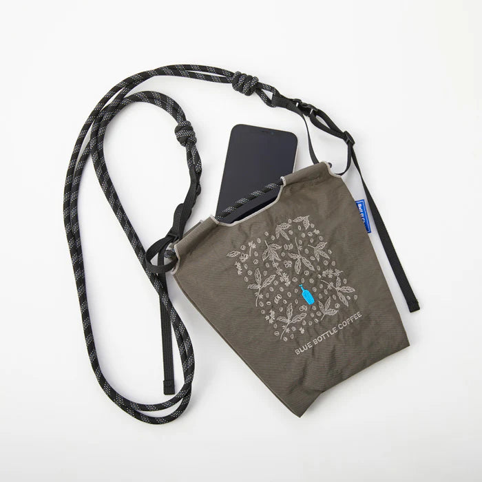 Blue bottle x ball&chain 刺繡環保迷你包 - Coffee Leaves(名古屋榮咖啡店開幕紀念款)