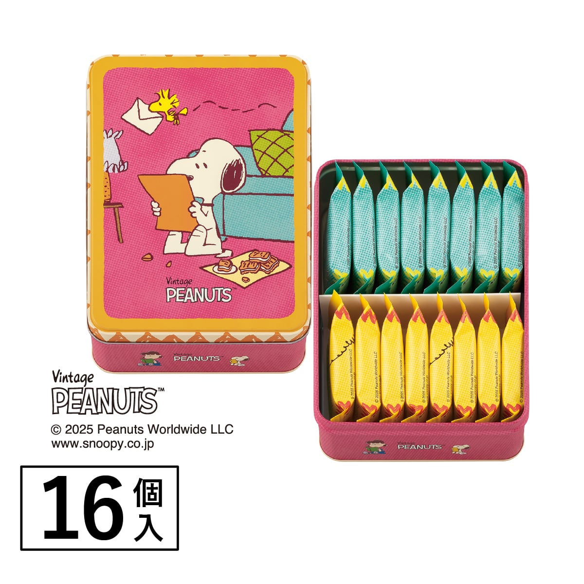 【限量鋼鐵收藏等級】SNOOPY 史努比 × シュガーバターの木|雙口味餅乾禮盒 16入|蜜甜地瓜×經典奶油|日本必買伴手禮
