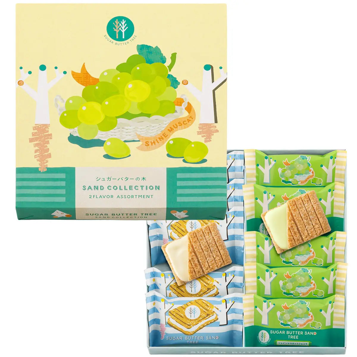 【夏季限定】砂糖奶油樹 シュガーバターサンドの木砂糖樹 麝香葡萄白巧克力夾心餅|日本直送台灣