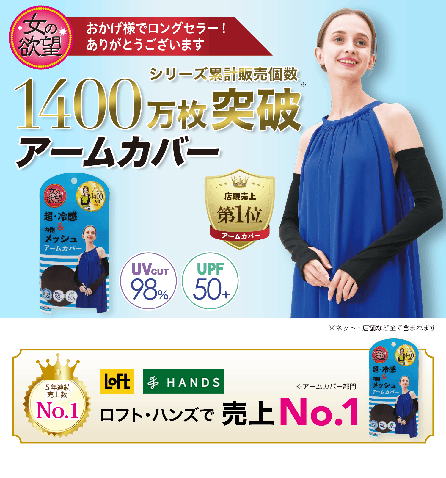 🧤 日本「女の欲望」冰感防曬袖套|UPF50+ 超涼感UV防護(多款可選)