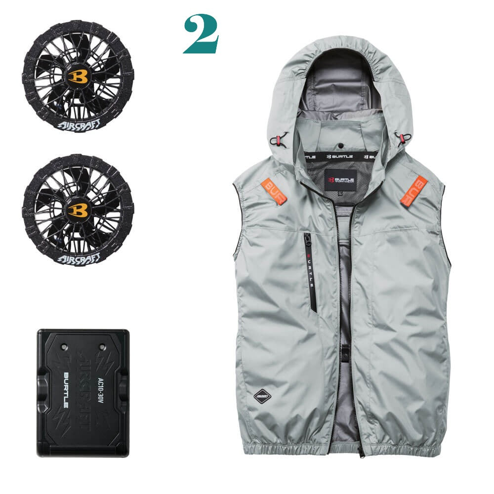 【2026最新款】BURTLE AC2094 空調服背心套組|新型30V電池+7色風扇 UVカット遮熱-8℃ 日本直送台灣