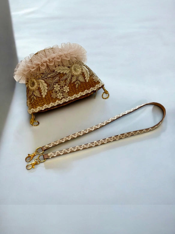 【多功能手提×肩背】日本職人刺繡緞帶迷你編織包|日系可愛設計・可拆式提把・輕巧實用隨身包