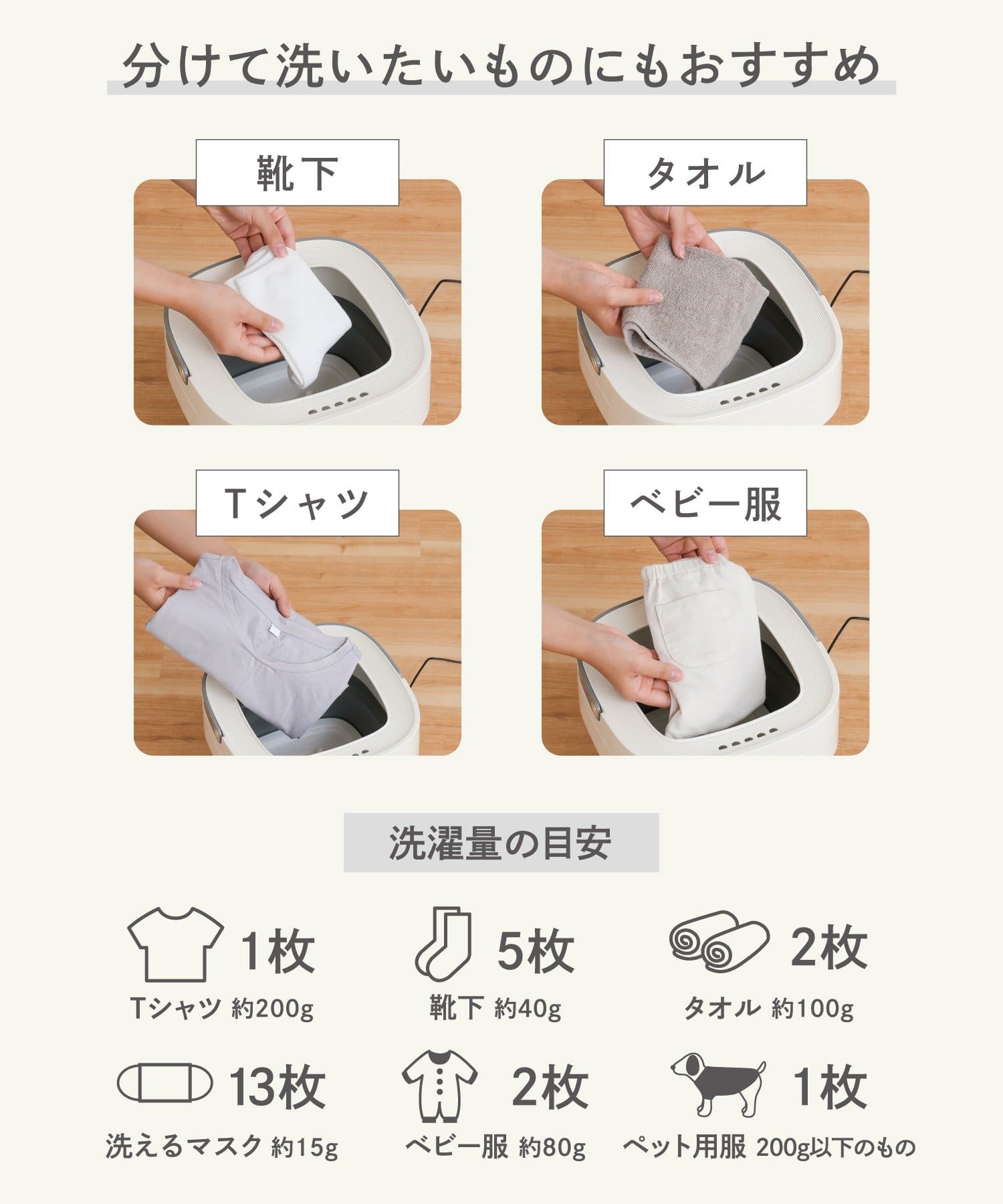 【3COINS 折疊式迷你洗衣機】小巧不佔位!嬰兒衣物、寵物用品、口罩專用|三段洗淨模式・旅行居家必備小幫手