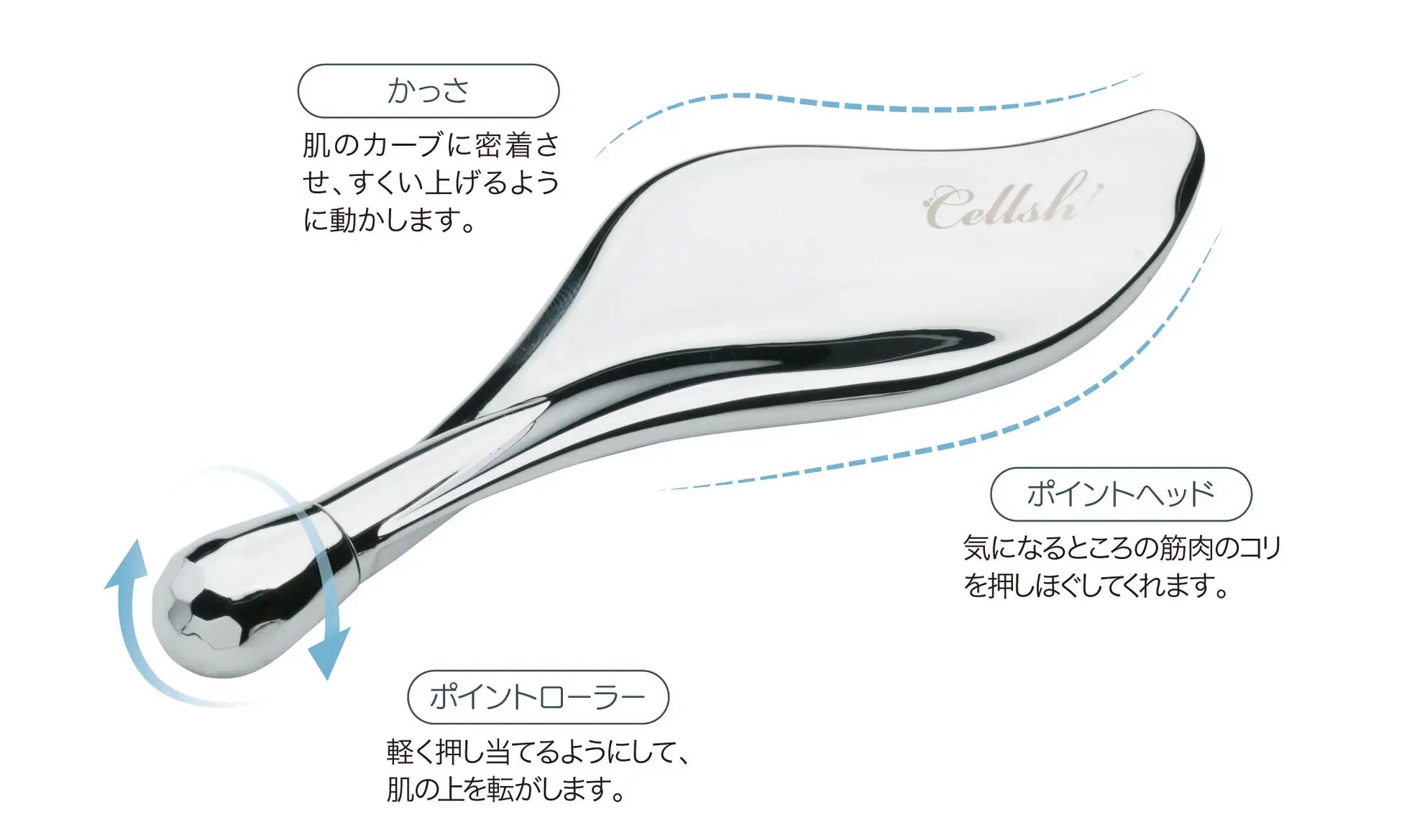 Cellsh かっさローラー|臉部按摩 & 提拉緊緻,居家護膚新選擇