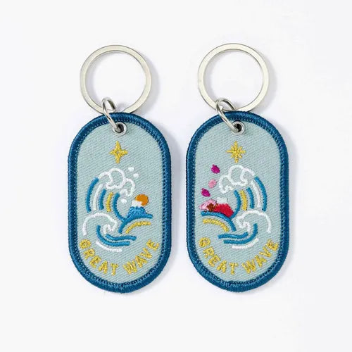日本2/8b FEELING series可愛配對刺繡鑰匙圈