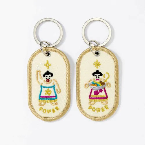 日本2/8b FEELING series可愛配對刺繡鑰匙圈