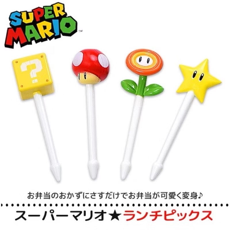 日本Super mario 超級瑪莉歐 任天堂便當叉 水果叉