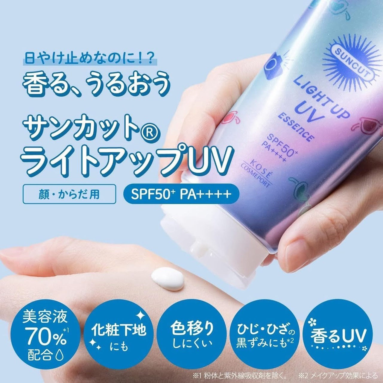 SUNCUT R 光感亮采UV防曬精華 SPF50+ PA++++|透明感素肌防曬乳|臉部與身體適用|80g