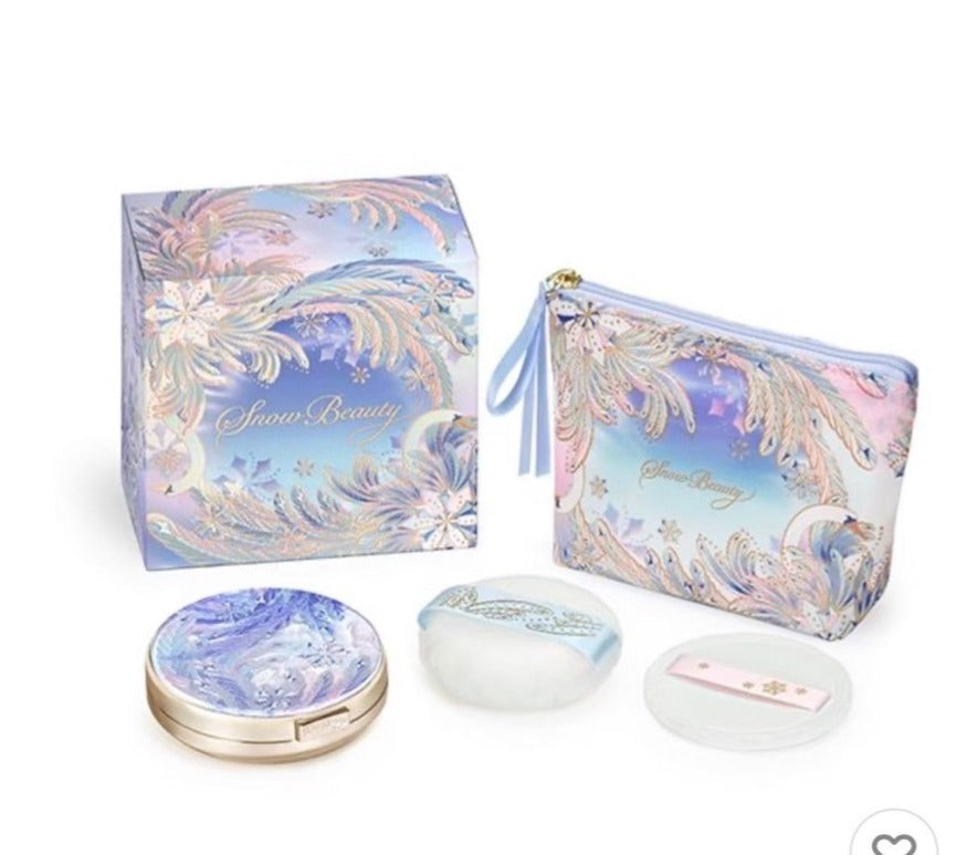 【2025全日本限定】資生堂 SHISEIDO 雪花香氛魔法盒|Snow Beauty 2025限量蜜粉盒|日夜兩用柔焦粉餅|內附粉撲鏡盒收納袋