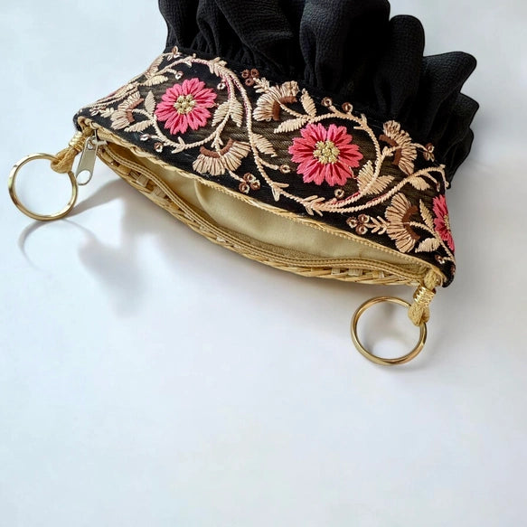 【多功能手提×肩背】日本職人刺繡緞帶迷你編織包|日系可愛設計・可拆式提把・輕巧實用隨身包