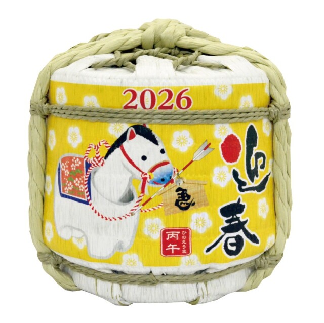 【2026丙午開運祝酒】干支菰樽「左馬」300ml|明石鯛本釀造清酒・新年賀禮・招福擺飾