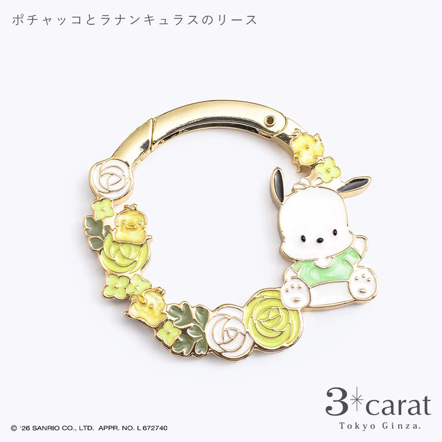 🌸【日本直送】3carat × 三麗鷗 花圈造型包包掛飾|大人のサンリオ・附禮品包裝(9款角色)