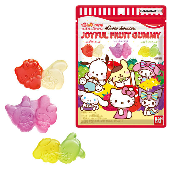 日本BANDAI×Sanrio聯名｜JOYFUL FRUIT GUMMY 酷洛米美樂蒂水果軟糖（隨機款）