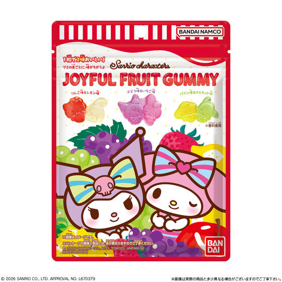 日本BANDAI×Sanrio聯名｜JOYFUL FRUIT GUMMY 酷洛米美樂蒂水果軟糖（隨機款）