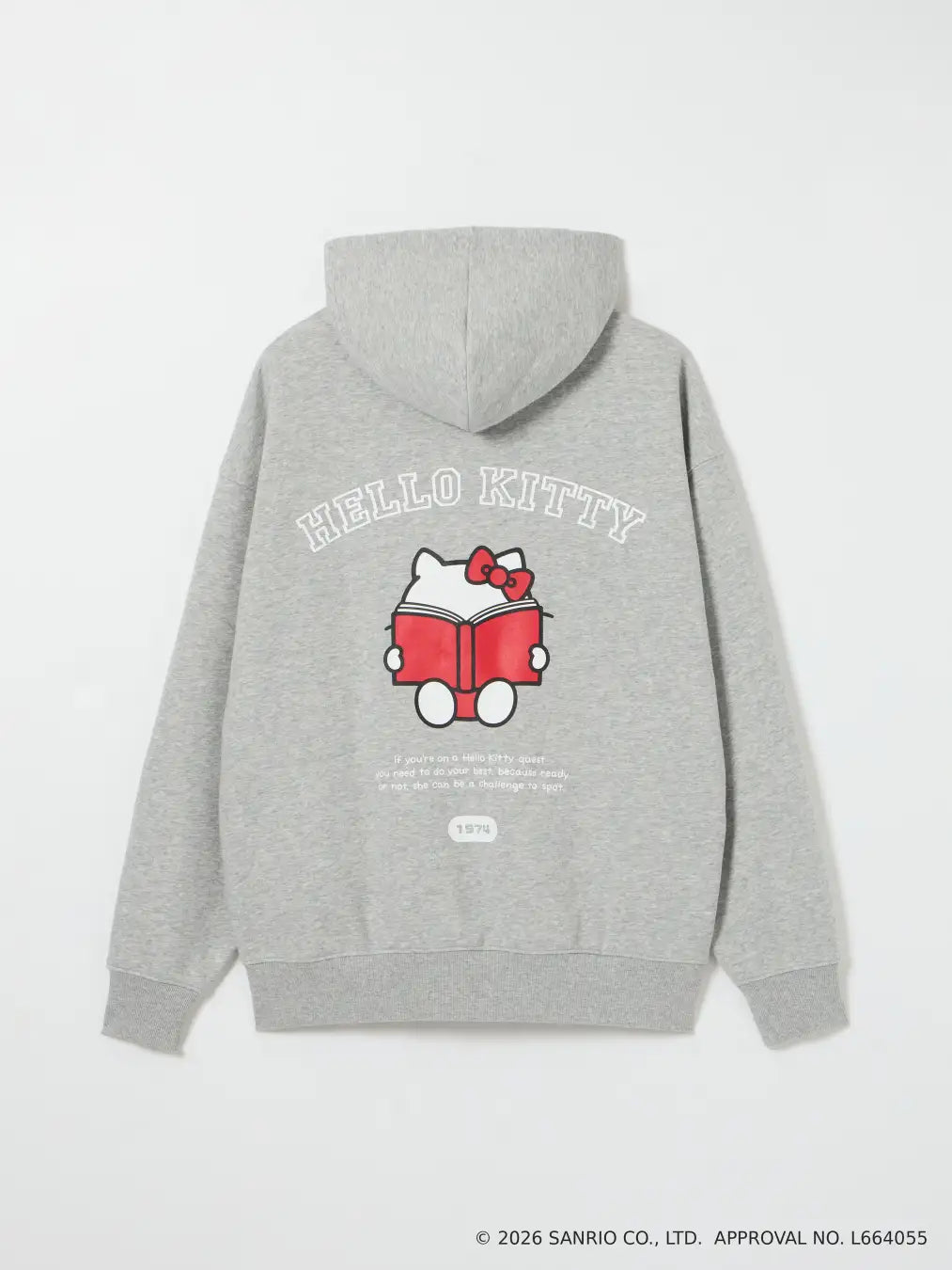 🎀 日本7-ELEVEN × and ST × Hello Kitty 背面印花連帽T｜灰色（女版 Free Size）