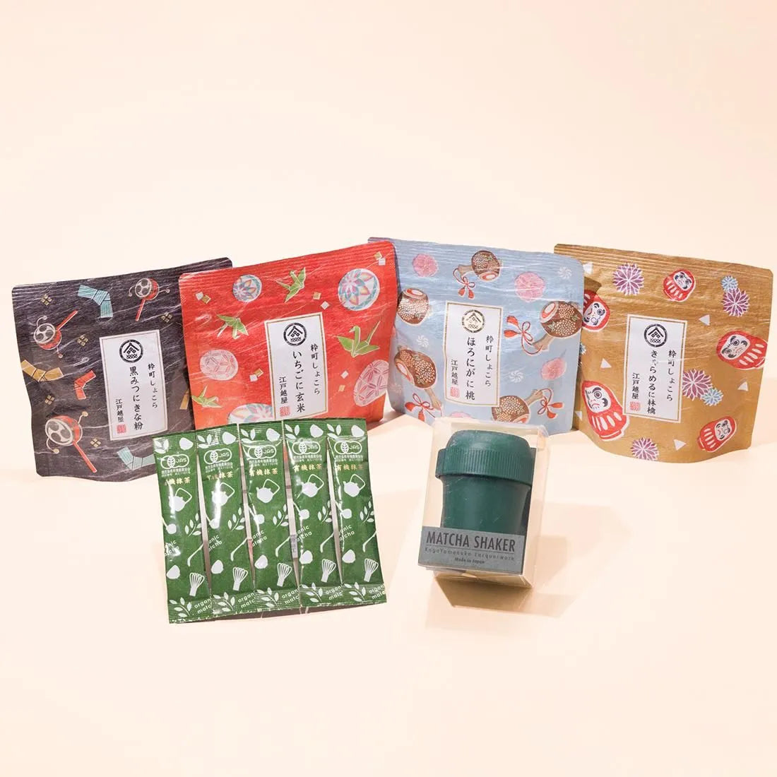 粋町しょこら 巧克力抹茶禮盒｜4款口味＋有機抹茶＋專用搖搖杯