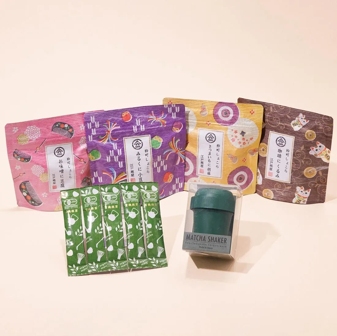 粋町しょこら 巧克力抹茶禮盒｜4款口味＋有機抹茶＋專用搖搖杯