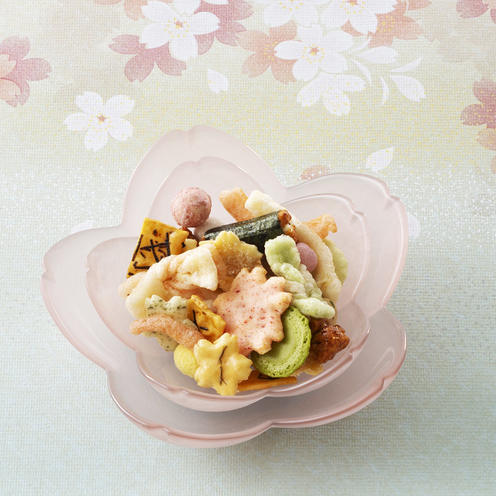 🍘 小倉山荘 十色のふき寄せ 春ひなた（専用手提袋付き）95g｜春季限定京都和風米菓