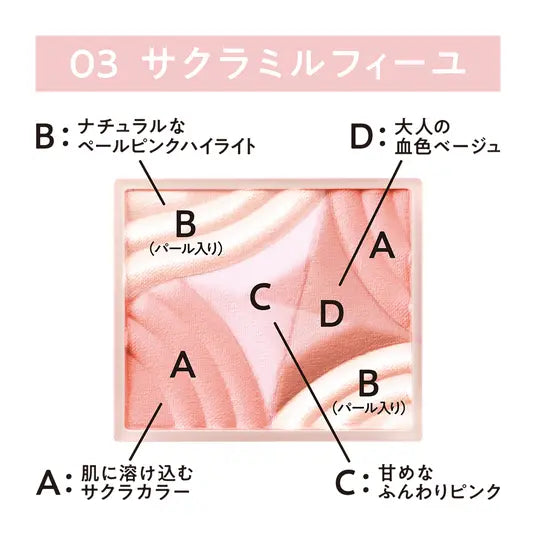 🌸 CEZANNE 漸層腮紅盤｜03櫻花千層＆H1柔光打亮（新色登場）