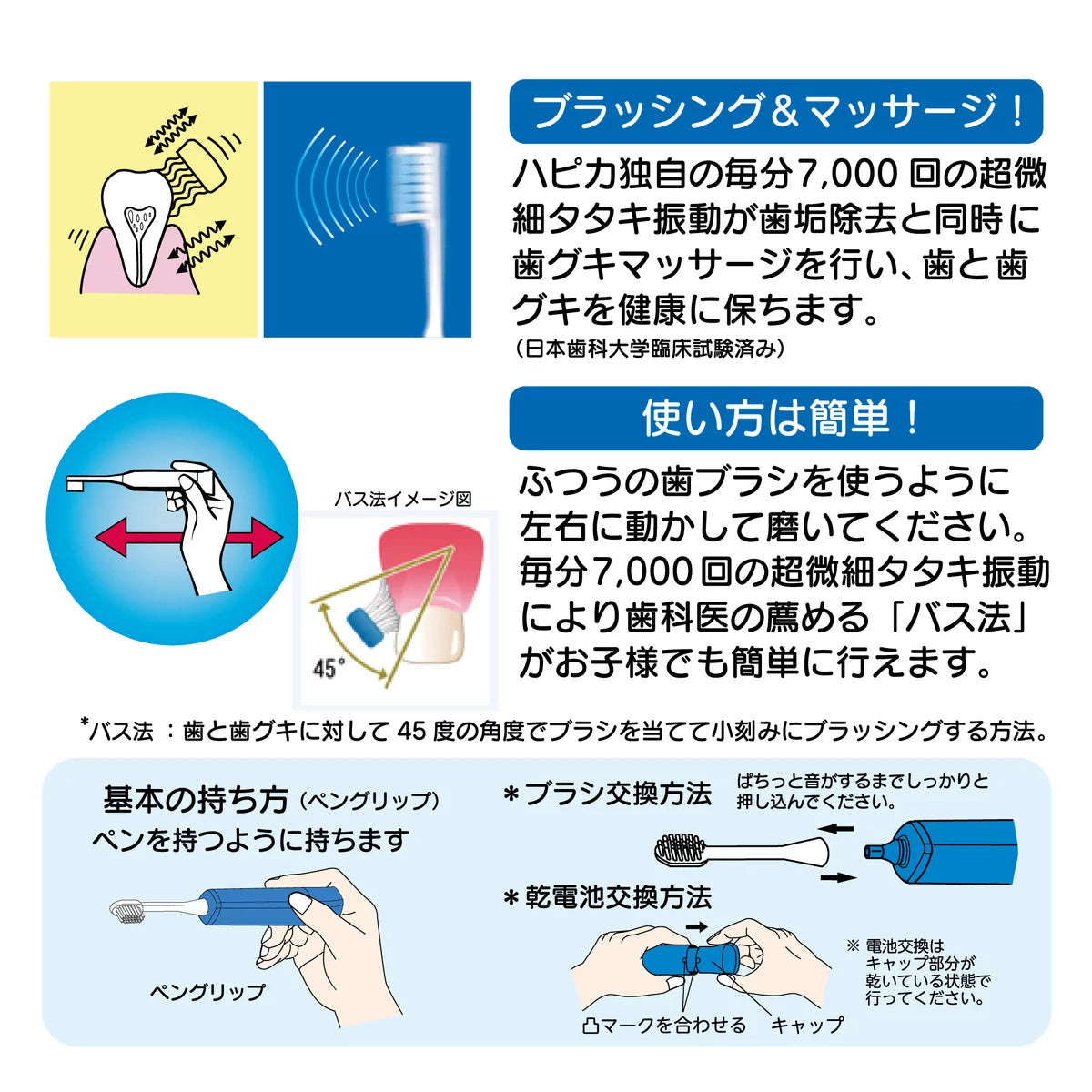 🪥 日本HAPICA兒童電動牙刷組｜入門套裝（本體＋替換刷頭6入）~庫洛米