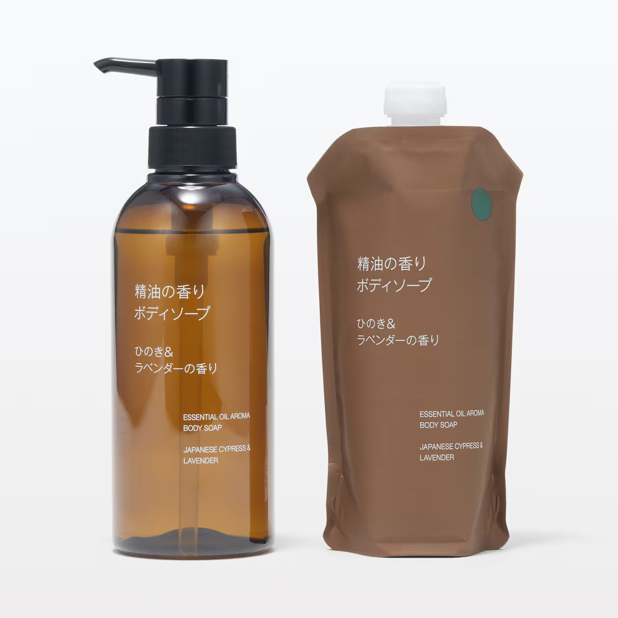 無印良品 天然由來 香氛沐浴露｜伊蘭伊蘭&甜橙｜檜木&薰衣草香｜保濕溫和｜無添加・無香料・植物性泡沫｜日本製