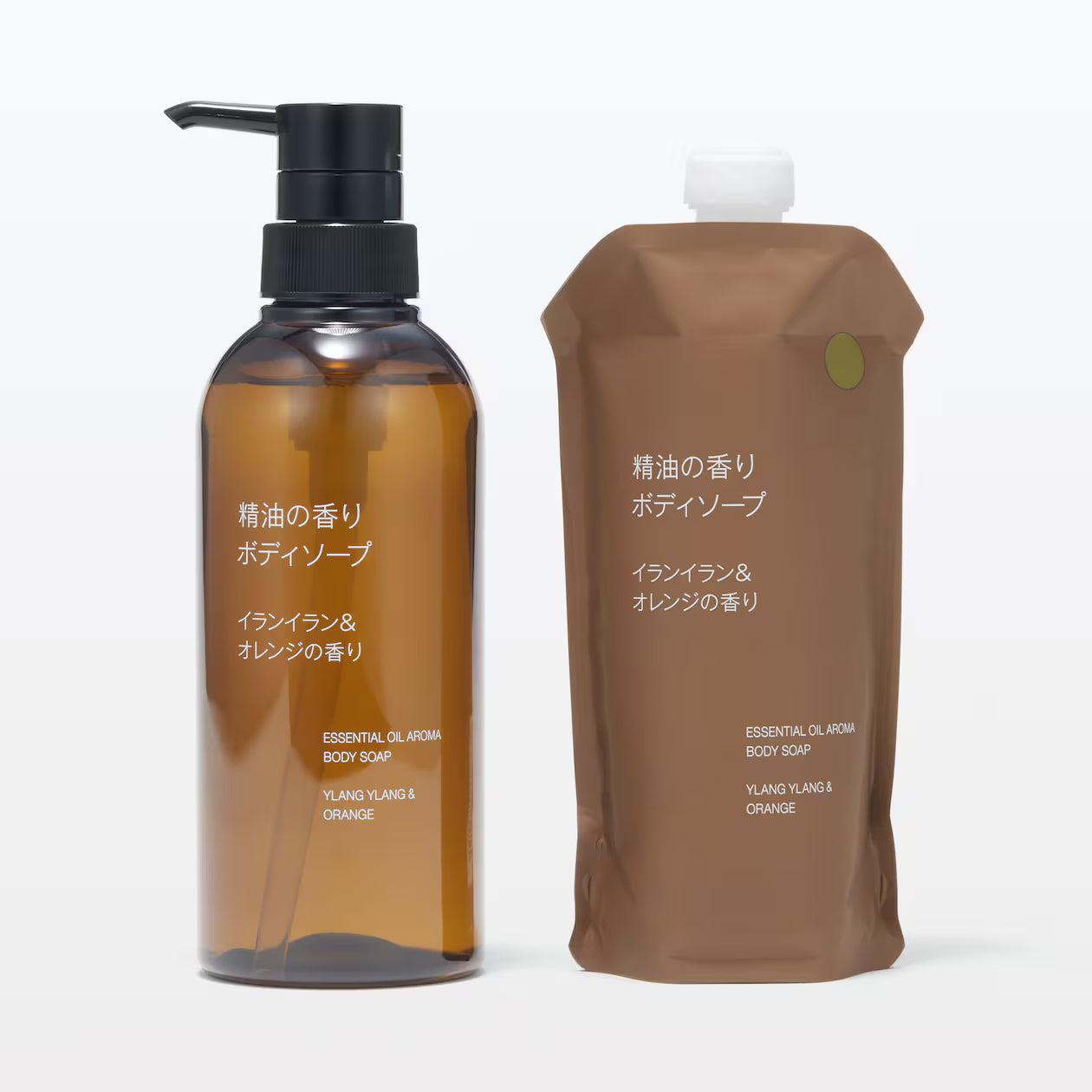 無印良品 天然由來 香氛沐浴露｜伊蘭伊蘭&甜橙｜檜木&薰衣草香｜保濕溫和｜無添加・無香料・植物性泡沫｜日本製