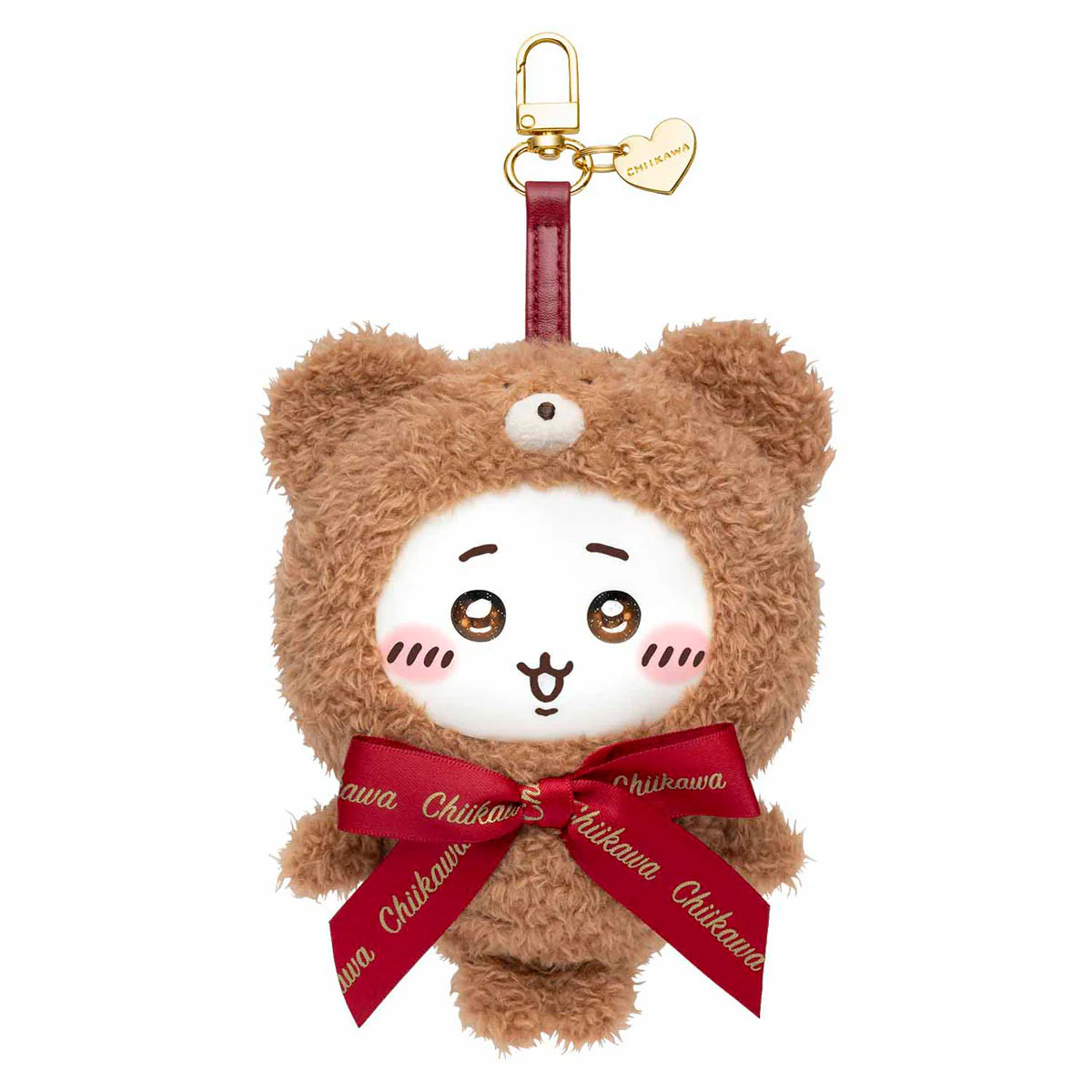 日本正版 Chiikawa 吉伊卡哇 Kiramekko Teddy Bear 絨毛吊飾｜小八・兔兔・小桃・烏薩奇｜熊熊裝可愛鑰匙圈