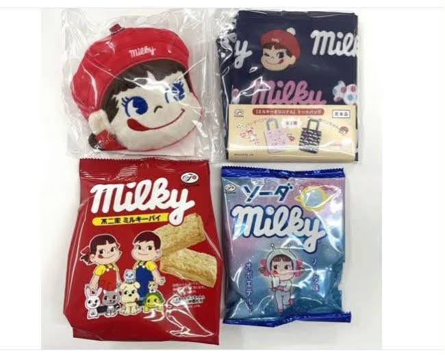 不二家 Milky 75週年紀念托特包＆收納袋組合