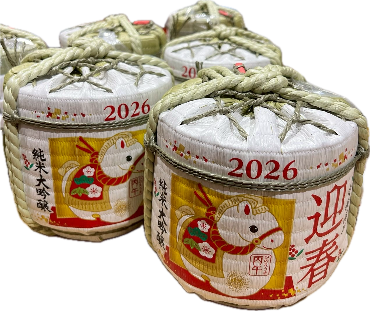 🎍【2026迎春開運清酒桶飾】生肖馬繩編酒樽｜新年裝飾・祈福納財・賀年送禮首選