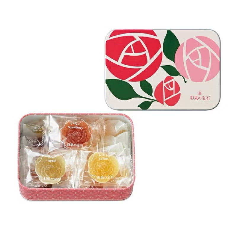 【花果寶石果凍禮盒】日系限定花缶×13種水果風味果凍｜繽紛鐵盒包裝・送禮首選・單顆獨立包裝