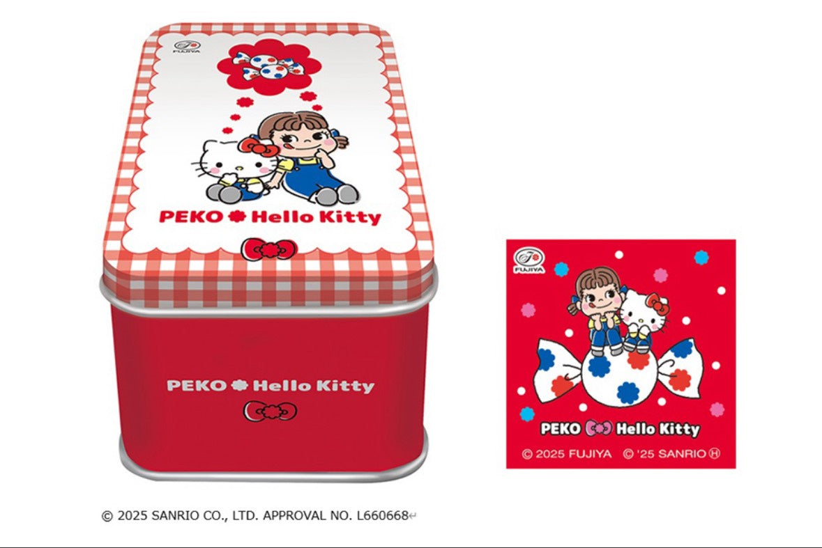 【限量聯名】PEKO×Hello Kitty 聯名甜點禮盒罐｜不二家 × 三麗鷗合作款｜Milky牛奶糖+餅乾+貼紙｜可愛收藏必備