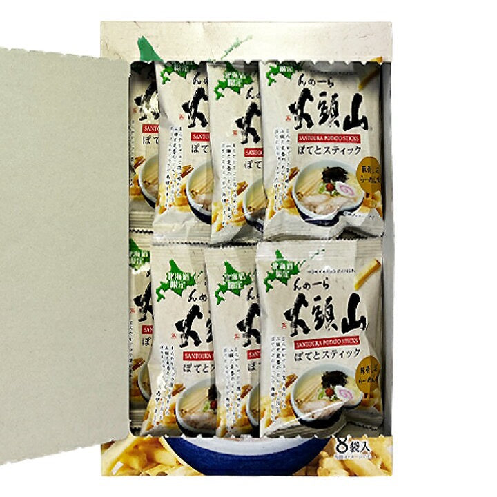【北海道限定】山頭火豚骨鹽味拉麵風薯條 8袋入｜旭川名店風味・日本人氣伴手禮・香脆濃郁零食
