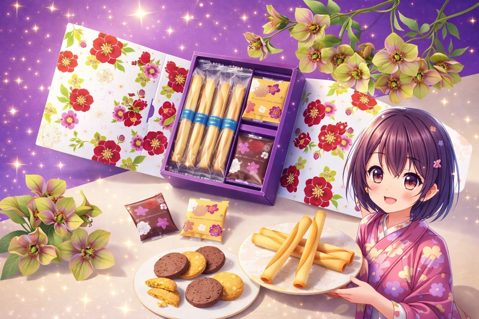 【日本限定・冬季禮盒】YOKU MOKU 冬之花語綜合餅乾禮盒 18入｜經典雪茄蛋捲＋季節限定手工餅乾