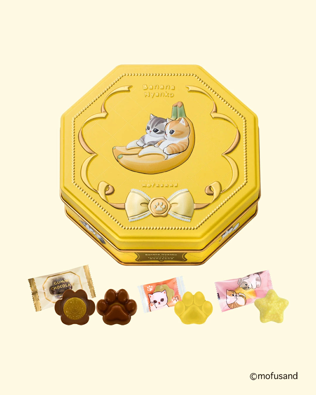 mofusand 貓咪水果造型糖果鐵盒｜日本限定聯名 可愛肉球軟糖巧克力 禮盒系列