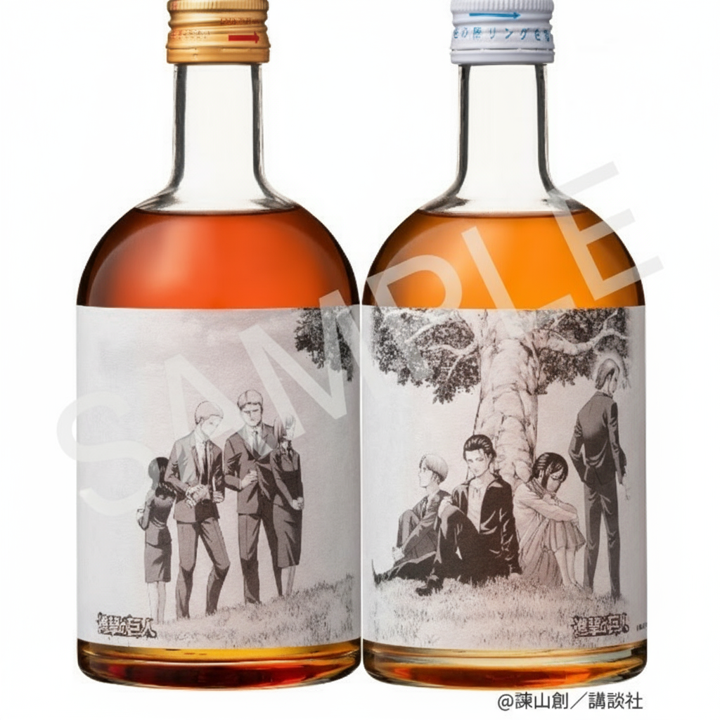 🗡️【限量新發售】進擊的巨人 × 梅酒蔵おおや山 諫山創親自監修・第二彈原畫標籤梅酒禮盒（500ml ×2入）  🎁 附贈首購限定描繪明信片｜進擊迷必收藏