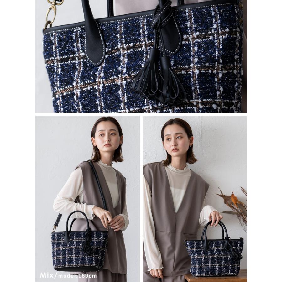 👜【2025秋冬新款】aroco 格紋2way手提包｜小巧百搭托特包・附流蘇吊飾｜日系溫柔質感登場✨